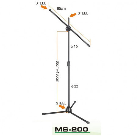 Suport trepied MS-200, Stativ microfon de podea cu inaltime ajustabila