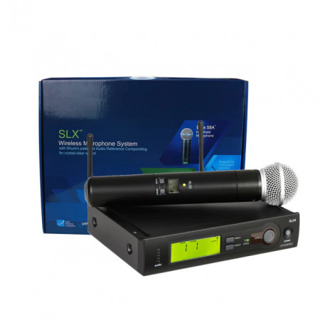 Microfon UHF Semiprofesional Wireless cu Receiver SLX2-4 / B58, Buton On/Off/Mute