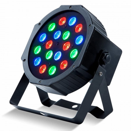 PAR-LED CU 18 BECURI DE 1W, MICROFON INCORPORAT, MUFE DMX