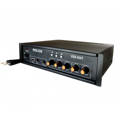 Statie audio, Amplificator boxe de linie 50W RMS 4-16Ω 70-120V, USB, Radio FM