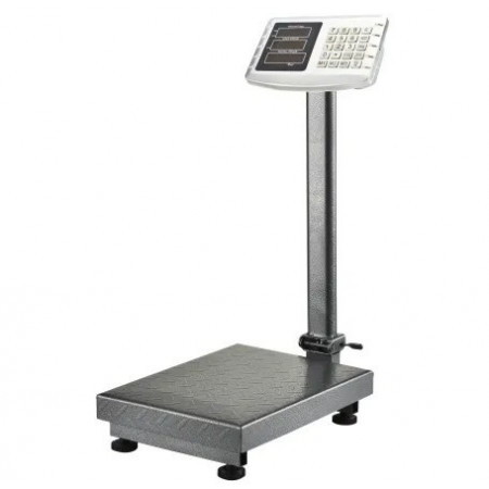 Cantar electronic marfa 50g-350KG Taste inox (butoane metal), Platforma platan 50x40 CM, Brat pliabil, Structura otel, Acumulator