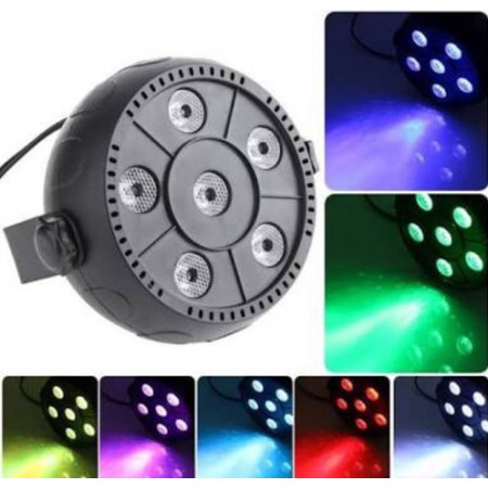 PAR LED 6 x 3W RGB, Proiector lumini party multicolor, Senzor sunet
