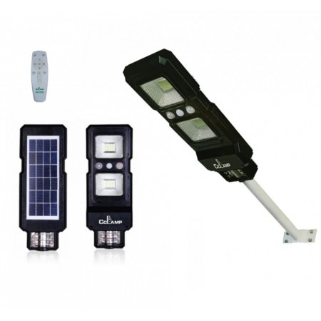 Felinar LED Alee cu Panou solar, Lampa 70W, Proiector strada, gradina - Acumulator, Senzor