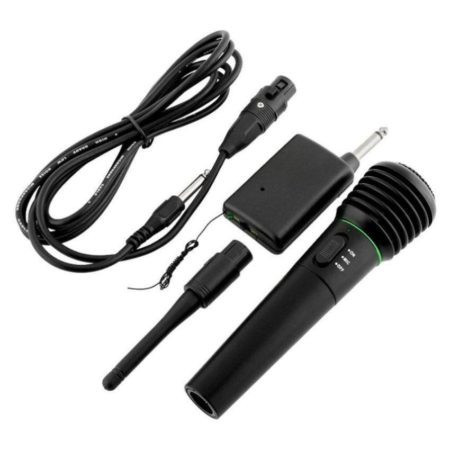 Microfon 2 in 1 (Pe fir/Wireless) WG-308E, Cu baterii, Comutator On-Off