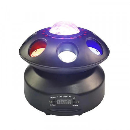 Moving head OZN 360° 60W, Glob disco rotativ 8 becuri 3W LED RGBW, Auto/Microfon
