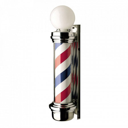 Barberpole clasic 100x15cm, Rotativ, Reclama firma luminoasa exterior Barbershop, Semn Frizerie, Bec LED