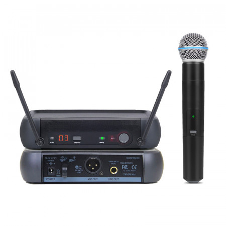 Microfon Wireless Profesional + Receiver PGX B58 + Geanta / voce, prezentari, karaoke, cantat