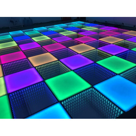 Podea luminoasa disco LED 50x50cm 64 becuri RGB, 3D Dance floor