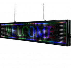 100x20 CM RGB, Reclama LED exterior, Text Multicolor, Firma luminoasa programabila USB