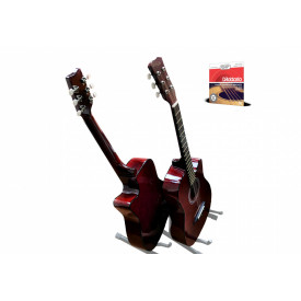 Chitara acustica lemn pentru exersat 4/4 38" + 6 corzi metalice rezerva