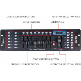 Controller lumini DMX 512-192 Canale, Panou control jocuri lumina, Consola aparat comanda pt Par-Led, laser, moving head, scena