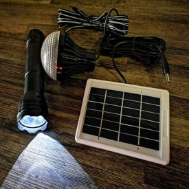 Kit Lanterna cu acumulator + Bec LED + Panou fotovoltaic, CL038