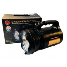 Lanterna LED TD-6000 30W, Lumina puternica, Faza lunga-scurta, Acumulator