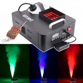 Masina fum usor de podea 1500W, 24 x LED RGB, Pompa spray efecte ceata/fog cu jet vertical/orizontal, dansul mirilor