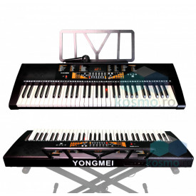 Orga electronica cu tastatura iluminata YM-869, 61 Clape LED pentru invatat, 600 Timbre, Pian incepatori