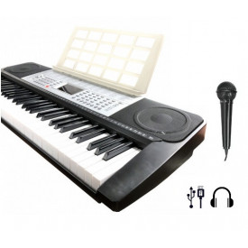 Orga electronica pt invatat JL639 + Microfon, Pian portabil 61 clape 5 octave, 250 timbre, USB