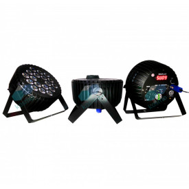 PAR-LED 18x10W RGBW, Carcasa aluminiu, Cooler, Proiector disco puternic, Scena, Eveniment, Lumini color si albe 180W