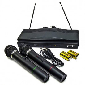Set karaoke cu 2x Microfon Wireless, Buton On-Off, Receiver FM System WVNGR C-05 HEROSTAR