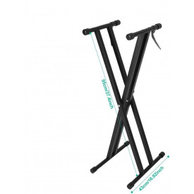 Stativ suport orga dublu X max.25kg + Husa geanta transport pianina 104x44x14cm