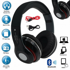 Casti audio wireless pliabile N13, Bluetooth Radio FM Card MicroSD, Over Ear, Acumulator, Cablu jack