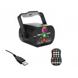 Laser scena Rosu / Verde, Bec LED RGB, Proiector Portabil - Alimentare USB