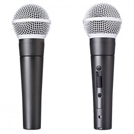 Microfon vocal cu fir SM58, Buton On-Off, Include: Cablu 300cm, Husa, Nuca plastic