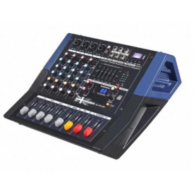 Mixer audio amplificat 4 canale 300W (2x150 8Ω) TUM QL40USB, Consola DJ, Bluetooth, USB, Display