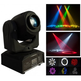 Moving Head CREE 30W GOBO, 8 sabloane, 9 culori + alb, Strobo, Beam, DMX, Lumini scena club disco DJ