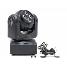 Moving head proiector dublu (fata-verso) 1x20W RGBW & 4x10W WASH LED, Aparat cu cap rotativ lumini scena club party disco