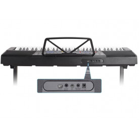 Orga electronica MK2108 + Stativ reglabil + Scaun pian, 61 Clape ghidate LED, taste luminoase 5 octave, 255 Timbre, USB
