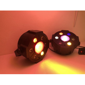 PAR LED 7 becuri, Proiector lumini petrecere, Difuzor Bluetooth, Microfon, Telecomanda