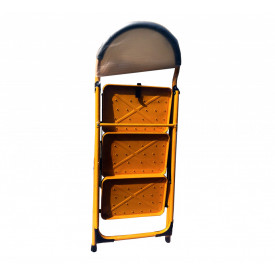 Scara din otel cu 3 trepte, 150 KG, Inaltime 70CM, Platforma 38x26cm, 690X470X1030 MM