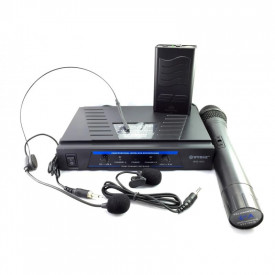 Set Lavaliera + Microfon Wireless, Receiver VHF, Reglaj volum, Microfoane fara fir WG-210