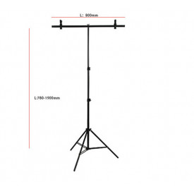Stativ tip "T" reglabil 80-190 cm, max. 15kg, 2 cleme prindere, Pentru Lumini fundal, Blituri studio