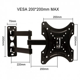 Suport monitor cu brat flexibil, Stativ TV pivotant, Ecran Standard Vesa 200mm