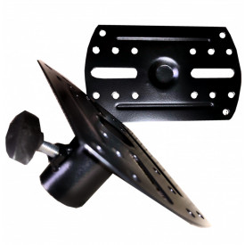 Talpa otel suport boxa 175x110mm Ø35mm, Flansa adaptoare metalica pentru stativ trepied cu teava de 35mm