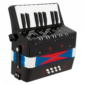 Acordeon 8 basi, 17 clape, Pentru copii - initiere, invatat, 23 x 23 x 10 cm