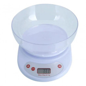 Cantar electronic de bucatarie 5KG, Cantar digital de precizie cu bol, Baterii