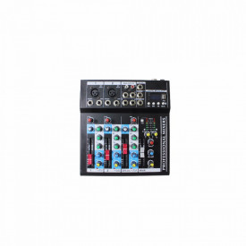 Consola DJ F4-Mb Mixer profesional digital audio, Neamplificat, Bluetooth, 4 canale, 2 mufe XLR, USB