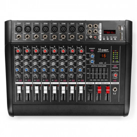 Consola DJ Mixer amplificat 8 canale 2x400W, USB, Display LCD