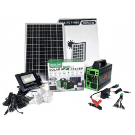 Kit sistem solar GD-150L, Invertor 220V 150W, Panou fotovoltaic 40W, 4x Becuri, 1x Proiector LED, Boxa Bluetooth, USB