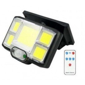 Lampa 96xLED cu sensor miscare si panou solar, Telecomanda, Acumulator