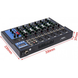 Mixer audio neamplificat 7 canale F7-MB, Consola DJ pentru boxe active (semnal), Portabil