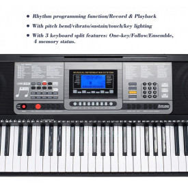 Orga electronica profesionala cu clape luminoase LED, Pian invatat MK-816, Conexiune MIDI la PC prin USB
