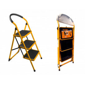 Scara din otel cu 3 trepte, 150 KG, Inaltime 70CM, Platforma 38x26cm, 690X470X1030 MM