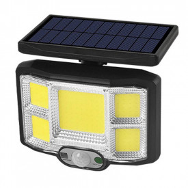 Lampa 96xLED cu sensor miscare si panou solar, Telecomanda, Acumulator