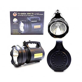 Lanterna LED TD-6000 30W, Lumina puternica, Faza lunga-scurta, Acumulator