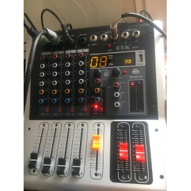 Mixer audio cu Bluetooth KA-40, 4 canale, Statie consola DJ boxe pasive 2x100W, Efecte digitale, Consola DJ Scena Sala Trupe Formatii Disco
