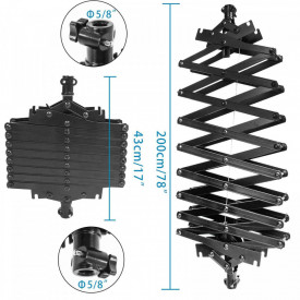 Pantograf pentru lumini retractabil 40-200CM 15KG, Suport pentru sistem sina