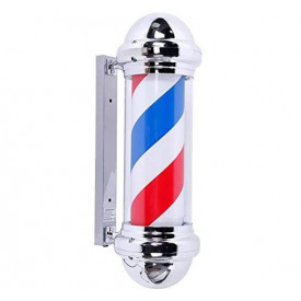 Semn luminos Barbershop, Reclama frizerie, Barber pole rotativ 60CM cu lumina LED